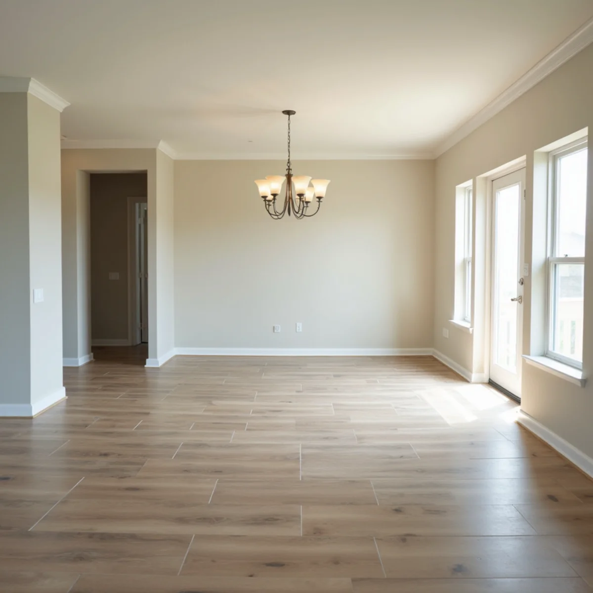 LVP flooring being installed during a rental turnover in Athens, GA